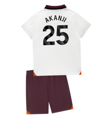 Manchester City Manuel Akanji #25 Bortaställ Barn 2023-24 Kortärmad (+ Korta byxor)